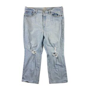 Levi’s Ribcage Straight Ankle Jeans Women’s 18W Blue High Rise Button Fly‎ Denim